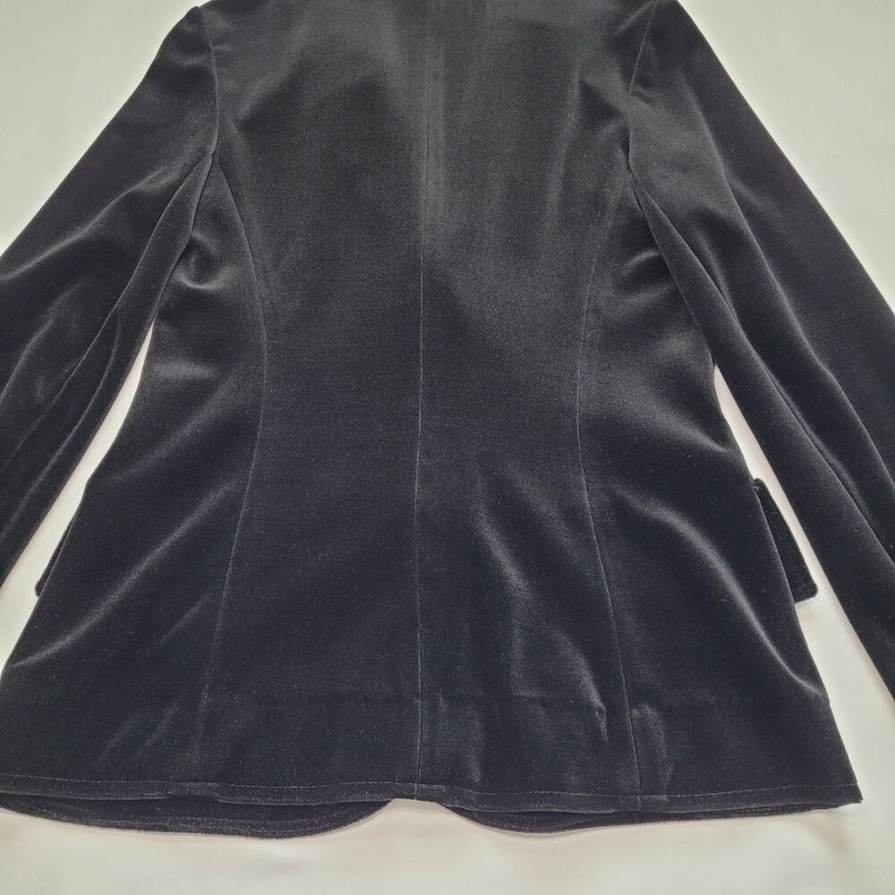 Butte Knit Vintage Black Velvet Blazer Jacket Womens 80s Retro Old Money - Picture 10 of 10